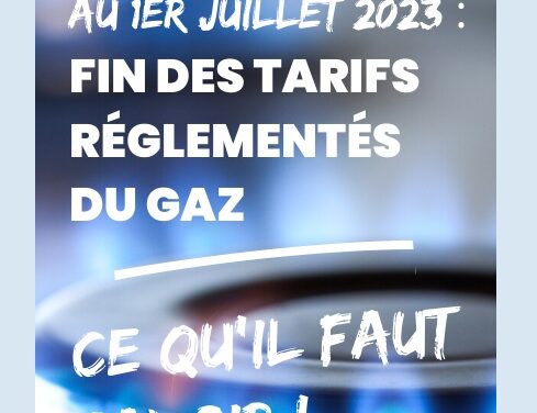 Au 1er juillet 2023 : fin des tarifs réglementés du gaz (2023)